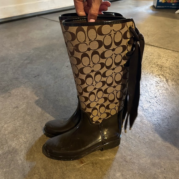 Coach tall tie up boots. - Picture 2 of 3